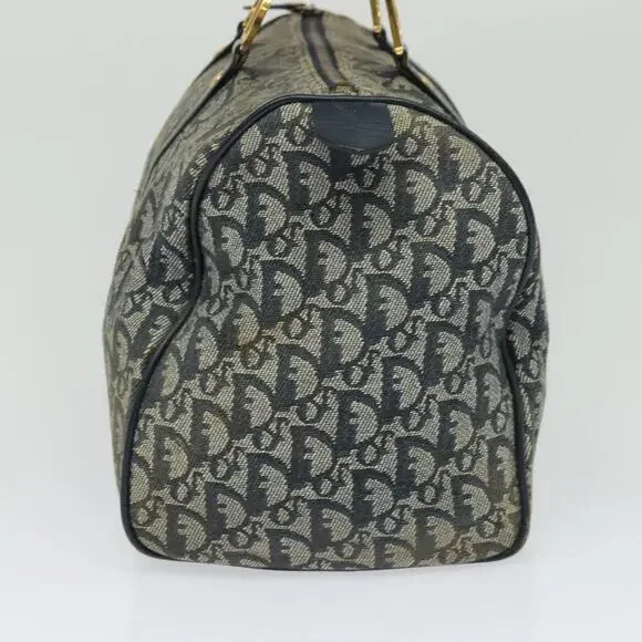 DIOR Trotter Canvas Boston Bag Navy Gold - Picture 5 of 12